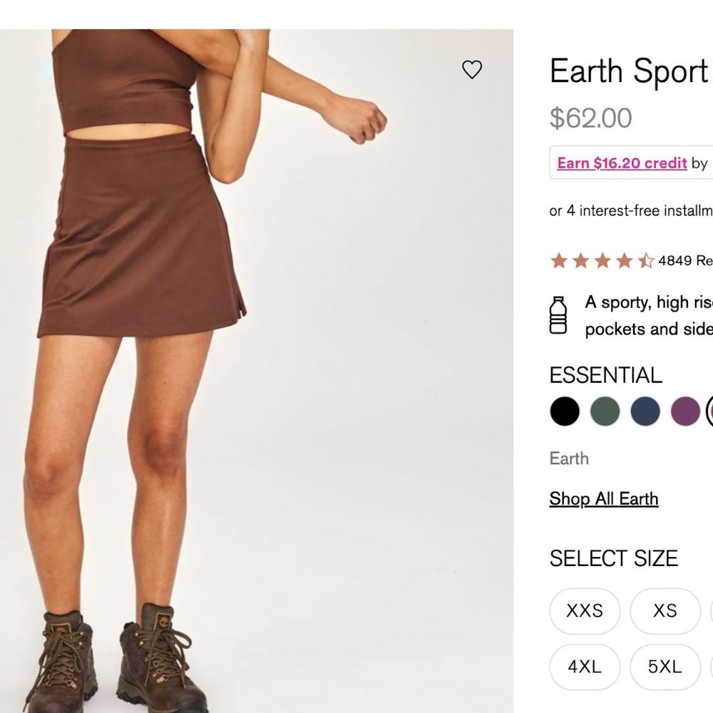 Girlfriend collective skort - Earth - L